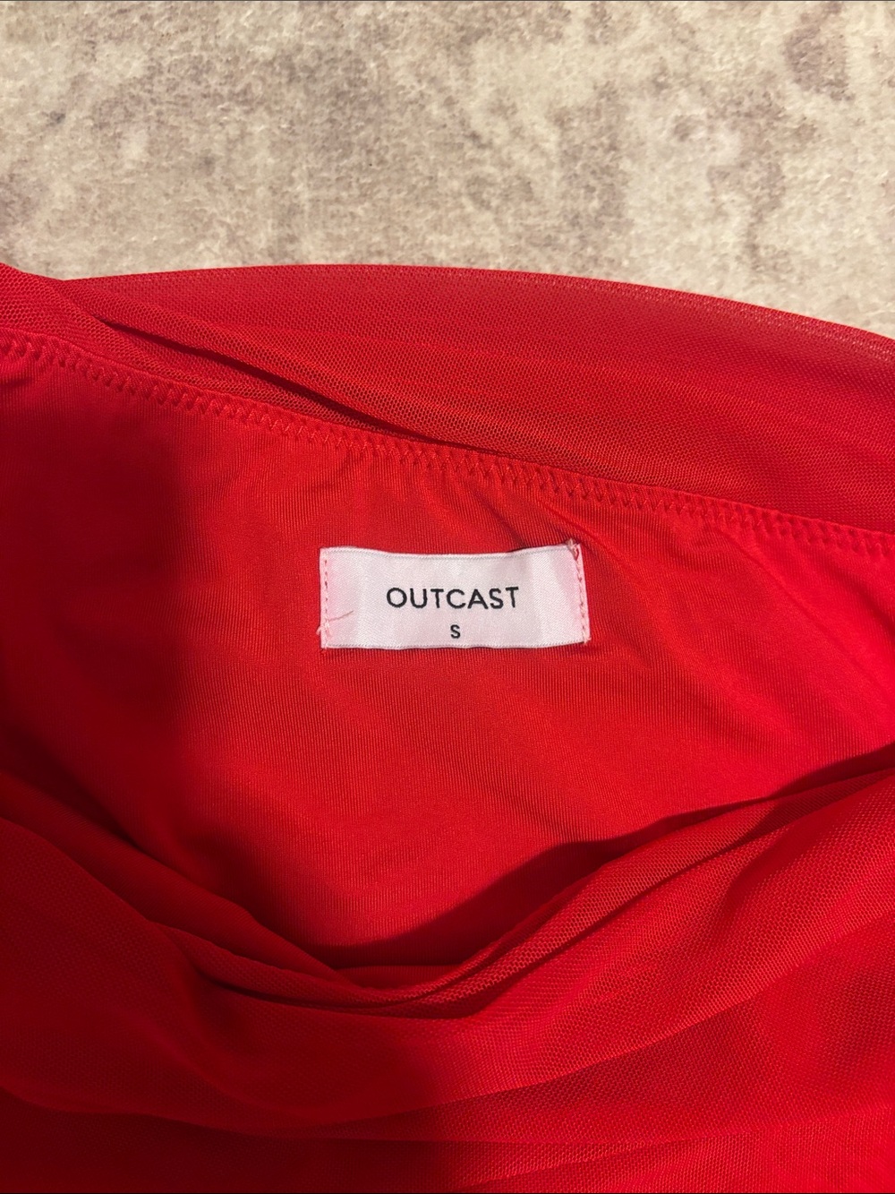 Outcast Red Maxi Mesh Skirt - Picture 3 of 7
